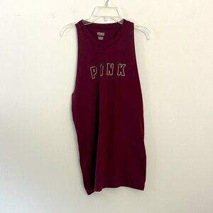 Victoria Secret Pink Sport Twist Back Tank Maroon Red S
